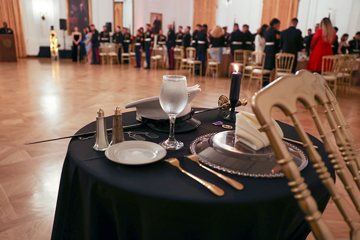 A Missing Man Table at a military Dining In event.